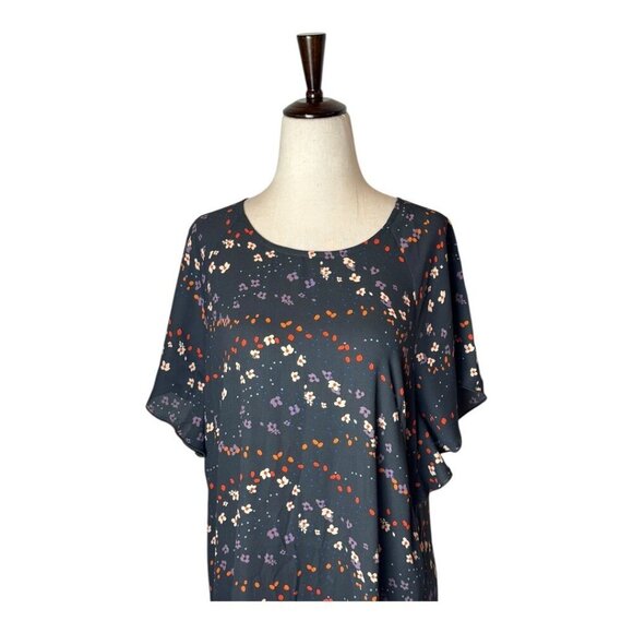 CAbi Dress Women Small Black Muse Floral Print Flutter Sleeve Mini Boho Cottage - Picture 4 of 10